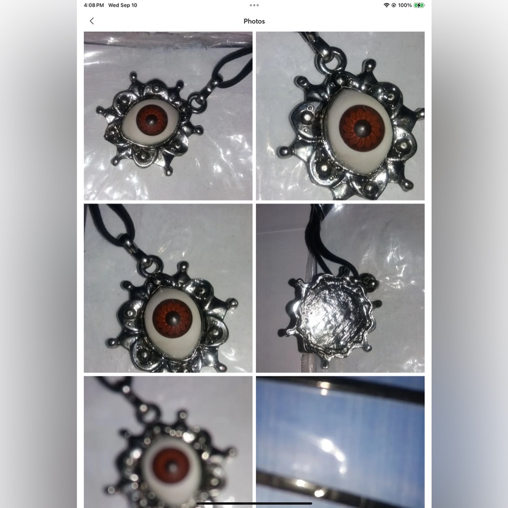 Greek Evil Eye Suede Necklace lt501-5brn
 Evil Eye new vintage from Greece 🇬🇷